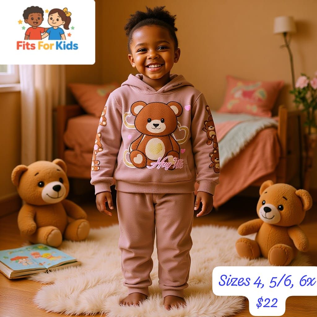 Teddy Bear Hoodie & Jogger Baby Suit – Cozy 2-Piece Outfit Set