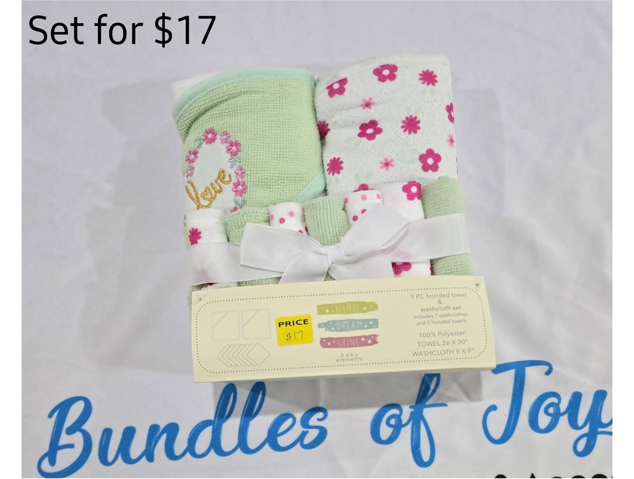 9-Piece Baby Hooded Towel & Washcloth Set – Soft Bath Time Essentials