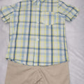 Boys Plaid Button-Down Shirt and Khaki Shorts Set - Toddler Casual Outfit