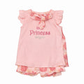 Baby Girl I'm Princess Outfit Set with Floral Shorts - 2-Piece Set