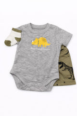 Baby Boy Dinosaur Bodysuit and Shorts Set - Best Friends Forever Outfit
