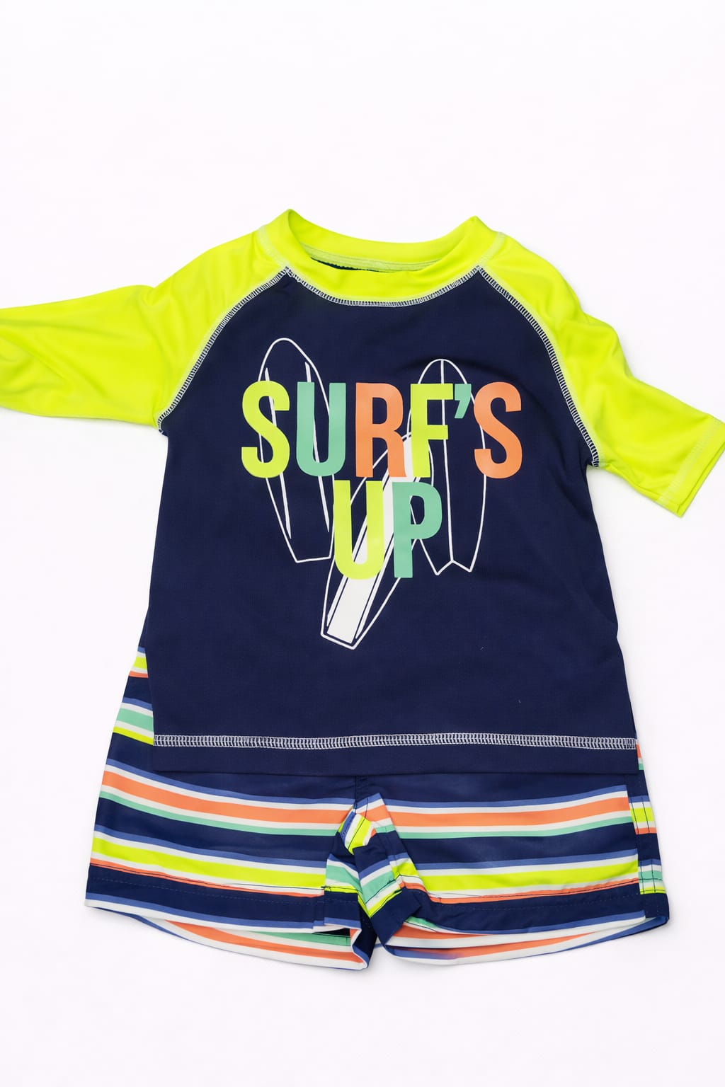 Boys Surf's Up Rashguard and Swim Shorts Set - 2-Piece Swimwear