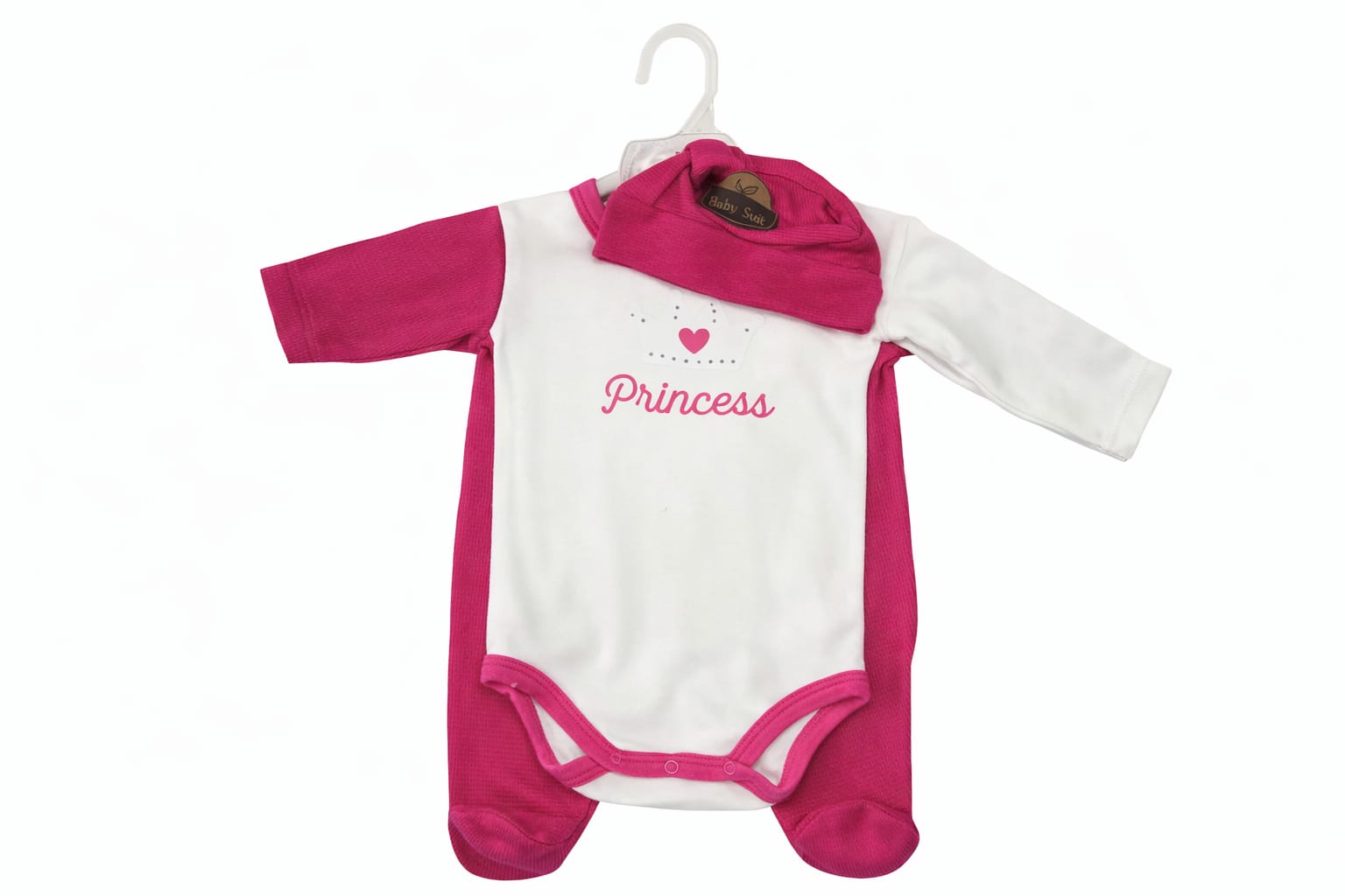 Baby Girl Princess Outfit Set with Matching Hat - Newborn Gift Set
