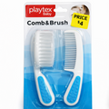 Playtex Baby Comb & Brush Set - Blue - Soft Bristles for Gentle Care