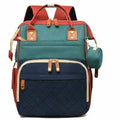 Multi-Color Diaper Backpack - Teal Navy Red with USB Port